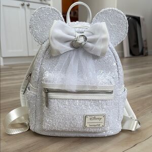 Loungefly Disney Minnie Sequin Bridal Backpack